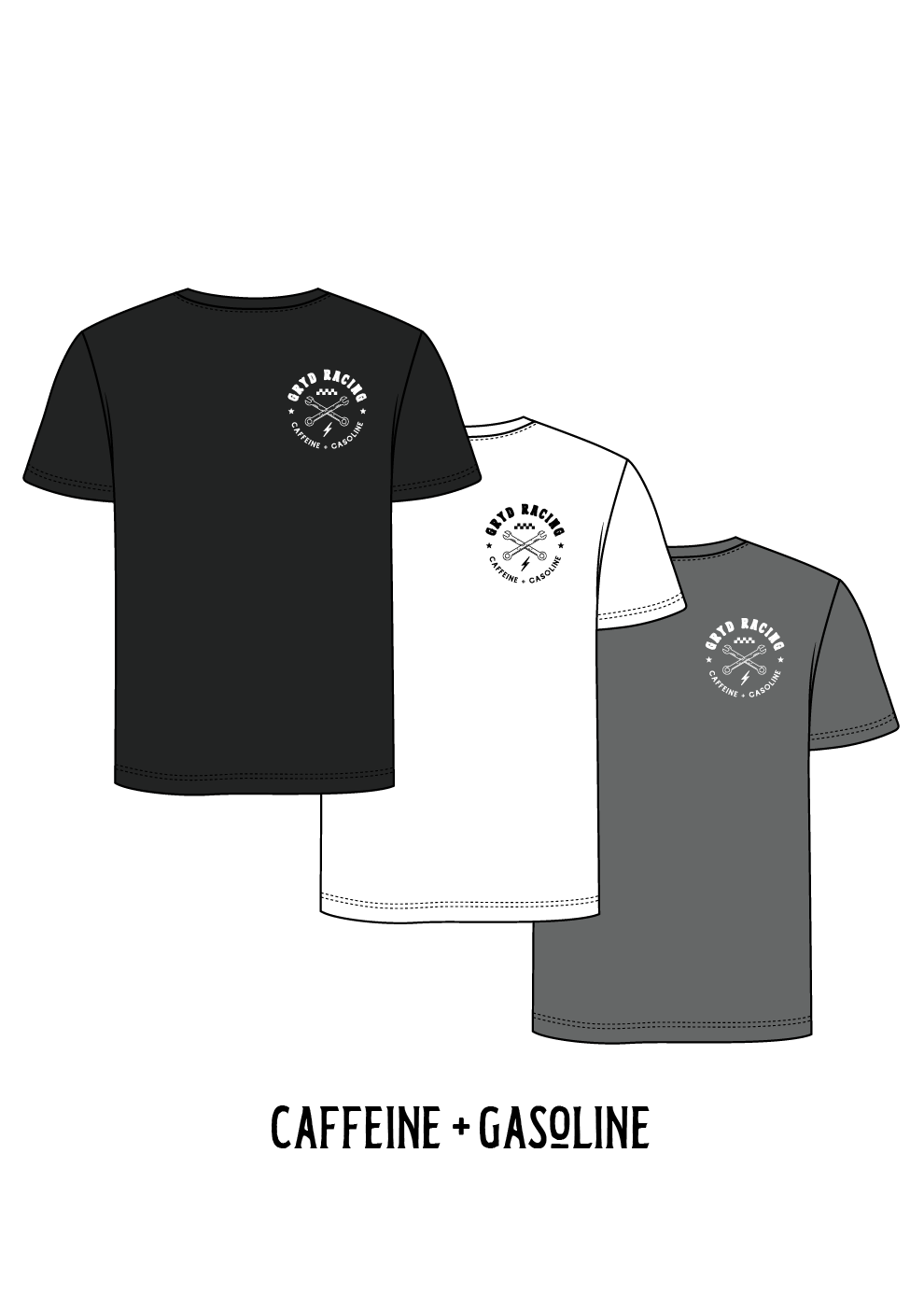Caffeine + Gasoline Tshirt - Small chest logo