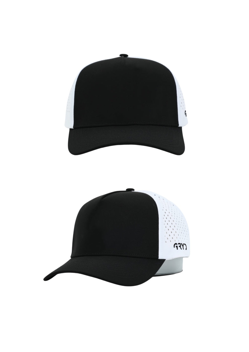GRYD Plain Adjustable Caps - White Mesh Back